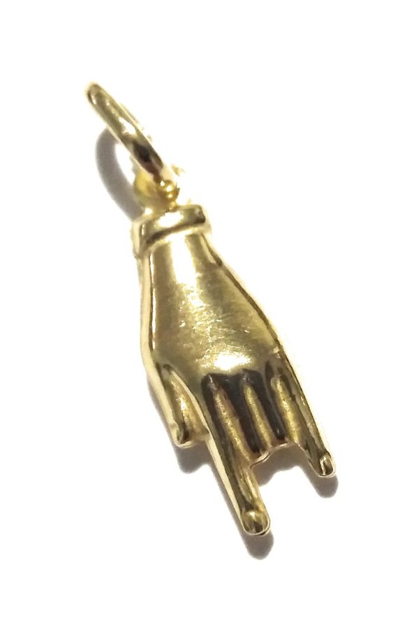 pendolo Corna placcato oro in argento 925‰ cm1,5