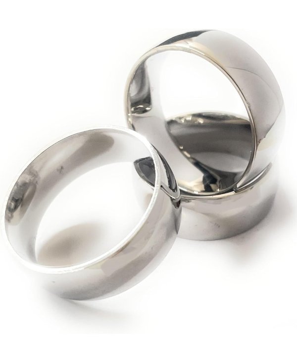 Anello fede fascia larga acciaio colore argento
